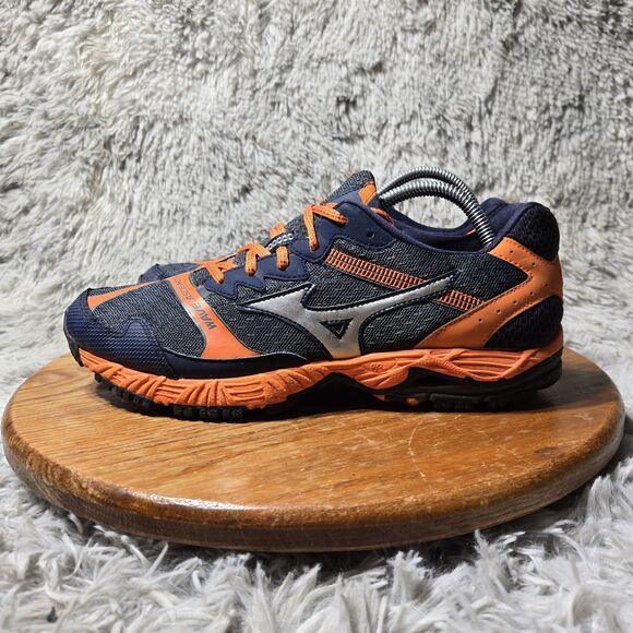 Mizuno Wave Ascend 8 Mens Size 9 UK 8 Trail Running Shoes Orange/Blue Trainers - Picture 2 of 13